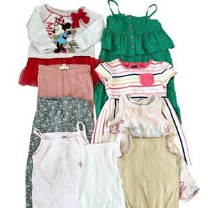 Baby Girl Bundle of 10 Pieces Mix Brand Size 12M, 18M, 18-24M, 2T, Pre-owned
